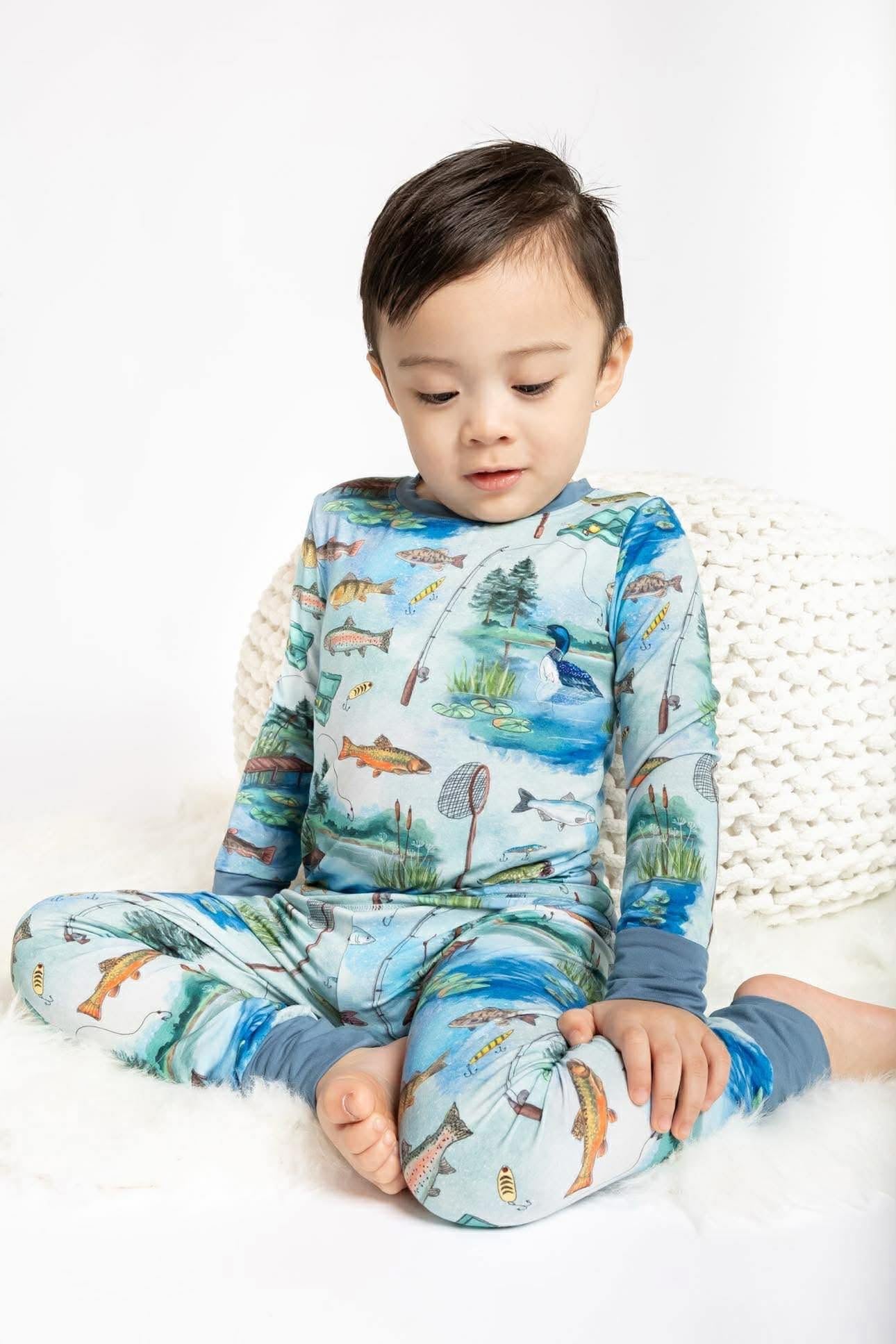 Here Fishy Fishy Long Sleeve/Pant Pj Set- RTS
