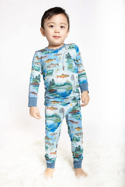Here Fishy Fishy Long Sleeve/Pant Pj Set- RTS