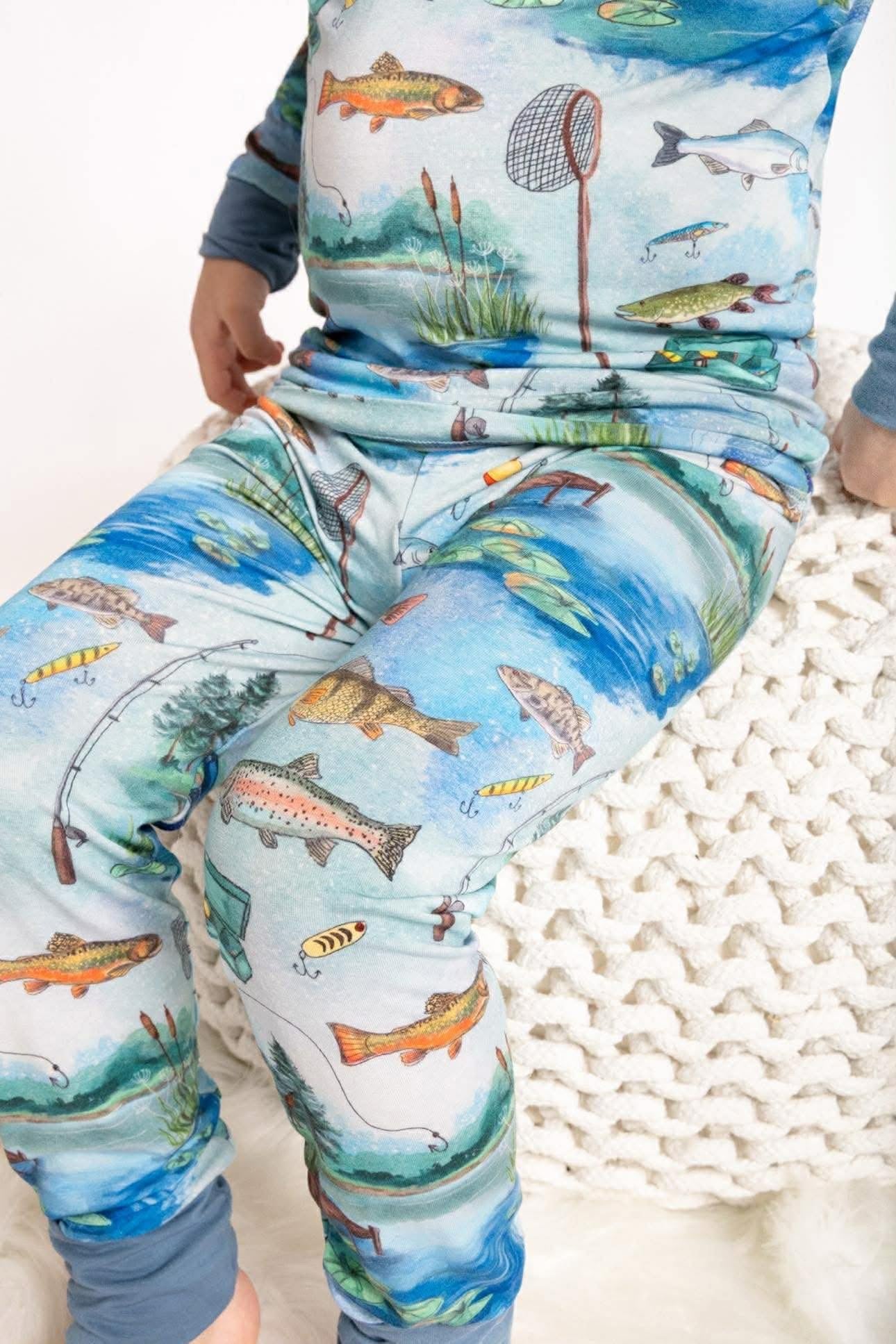 Here Fishy Fishy Long Sleeve/Pant Pj Set- RTS