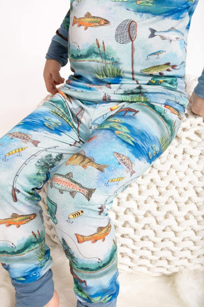 Here Fishy Fishy Long Sleeve/Pant Pj Set- RTS