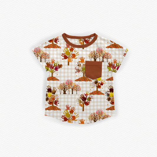 Handprint Harvest Short Sleeve Tee- Leaves Pre-Order