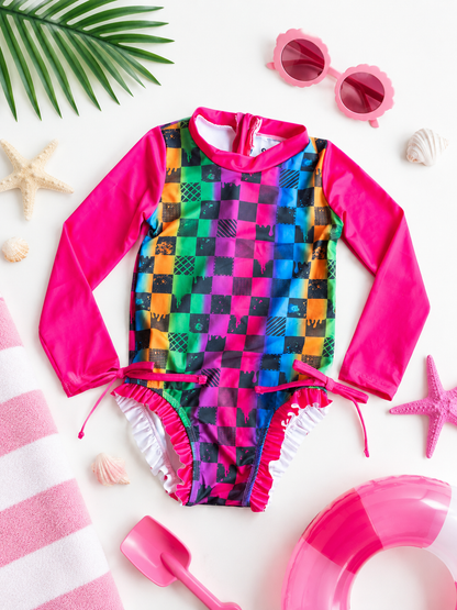 The Drip Long Sleeve One Piece Swim Suit- Swim RTS