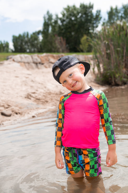 The Drip Long Sleeve Rash Guard w/ Swim Trunks- Swim RTS