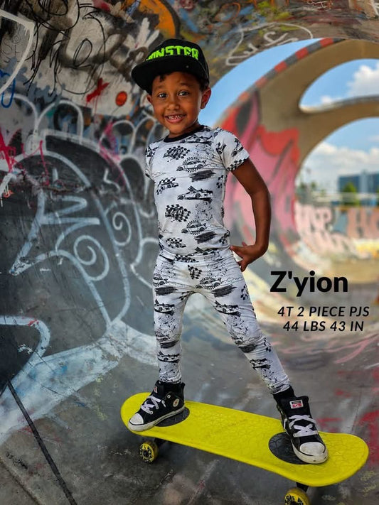 Full Throttle Short Sleeve/Pant Pj Set- Tiny Rebel RTS