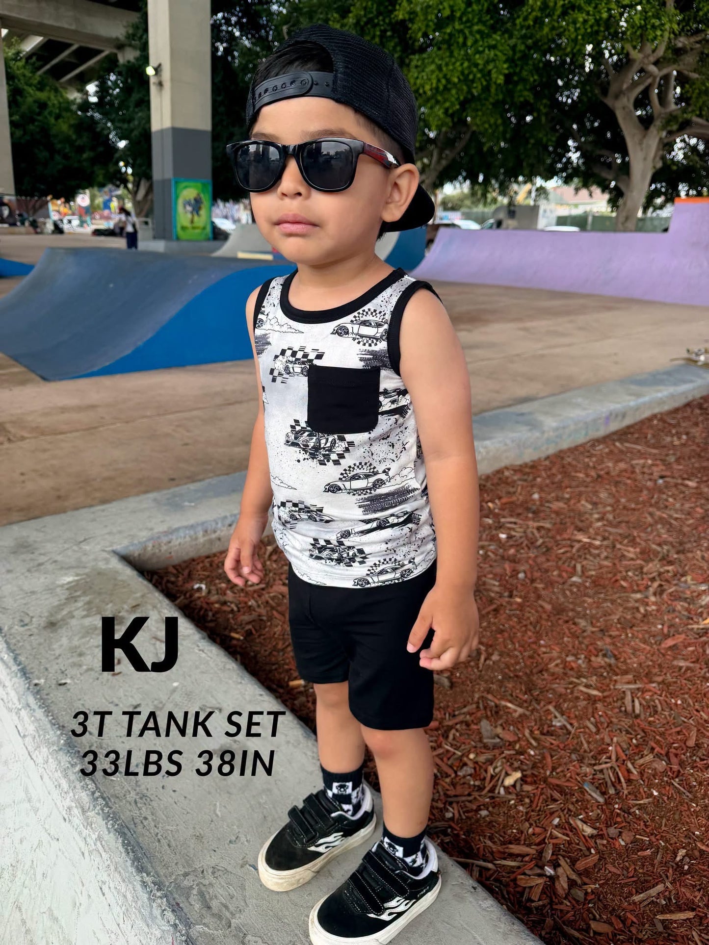 Full Throttle Kids Tank & Short Set- Tiny Rebel RTS