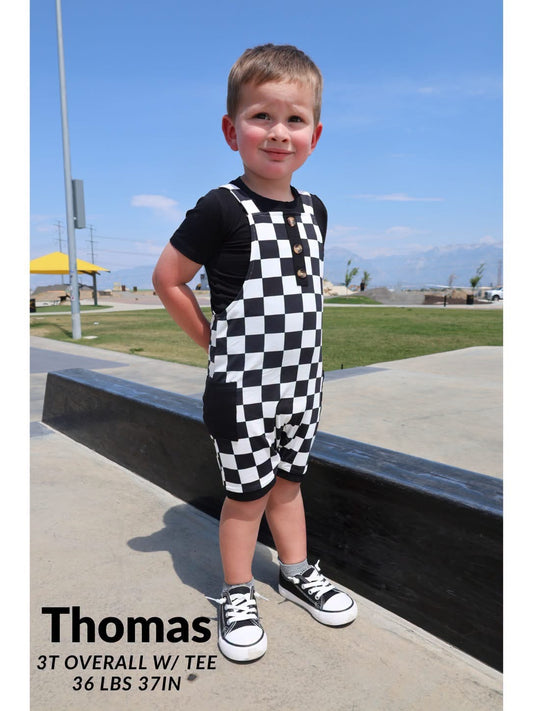 Rebel Grid Overalls w/ Tee - Tiny Rebel RTS