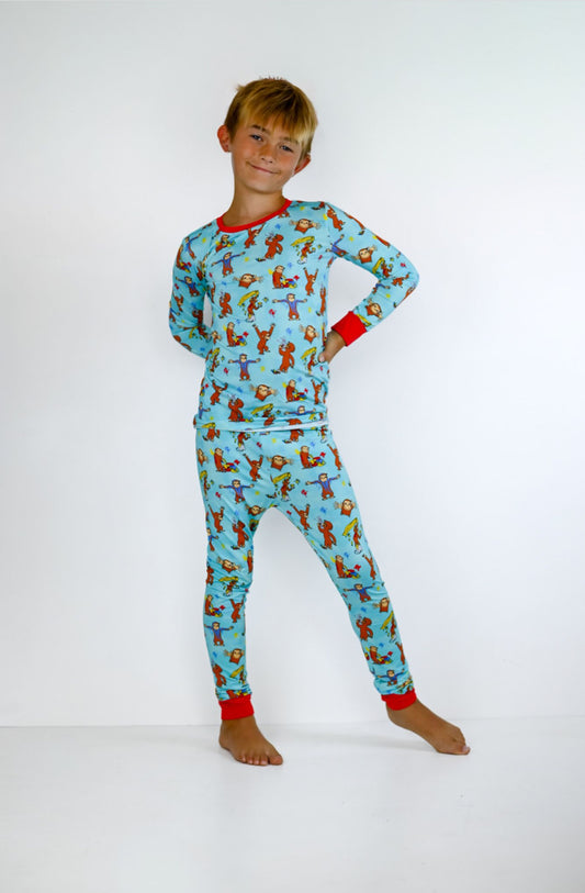 Mischievous Monkey Long Sleeve Pj Set- RTS
