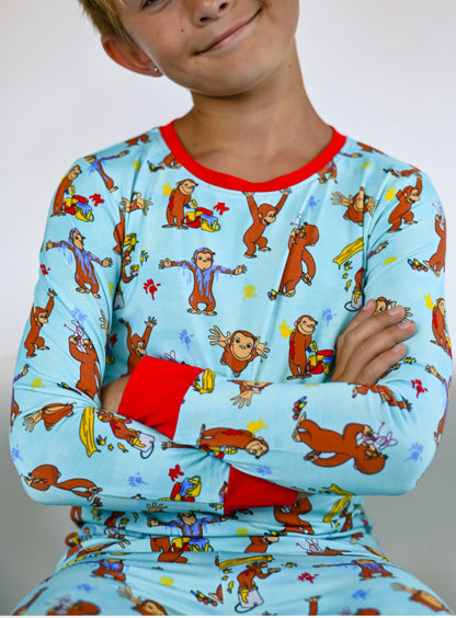 Mischievous Monkey Long Sleeve Pj Set- RTS