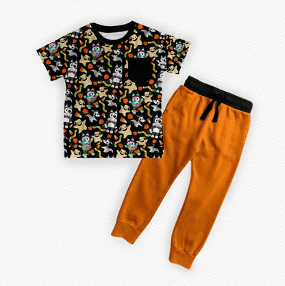 NEW Spooky pre sale/Rts- Oogie Blueoogie  ~Bamboo 2 piece jogger set