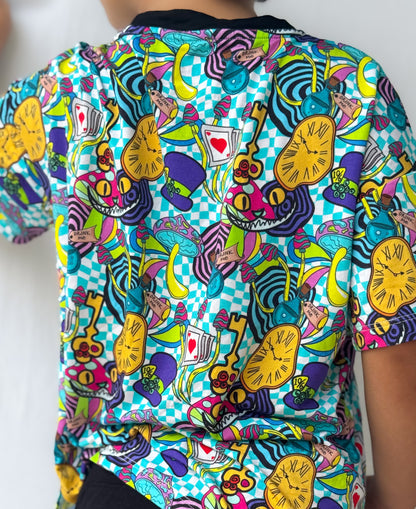 Trippy Alice Women’s Oversized Tee & Biker Short Set- RTS