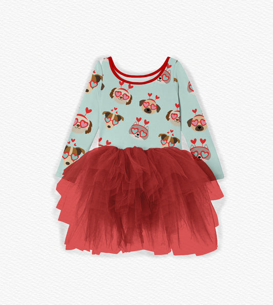 Valentine’s Day pre order- “muttin but love” girls tulle twirl dres