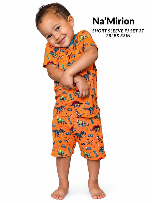 Jurassic Jams Short Sleeve/Short Pj Set- Dino RTS