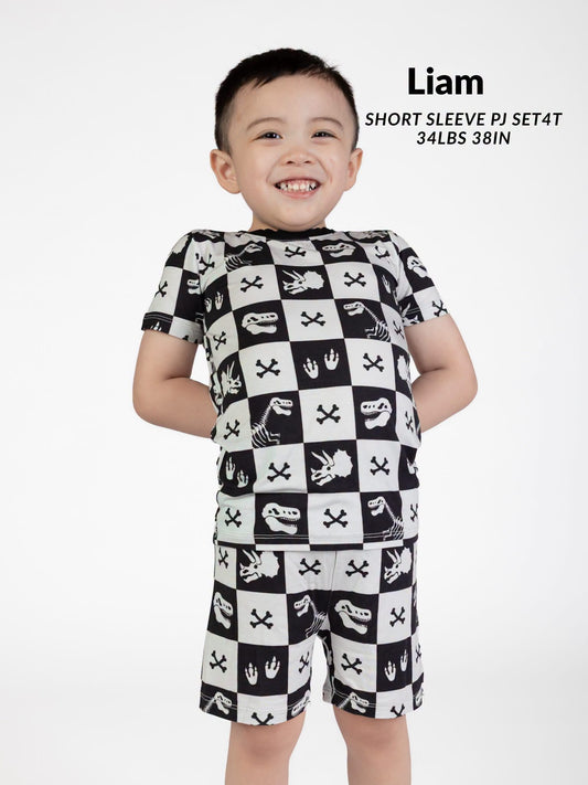 Checkersaurus Short Sleeve/Short Pj Set- Dino RTS