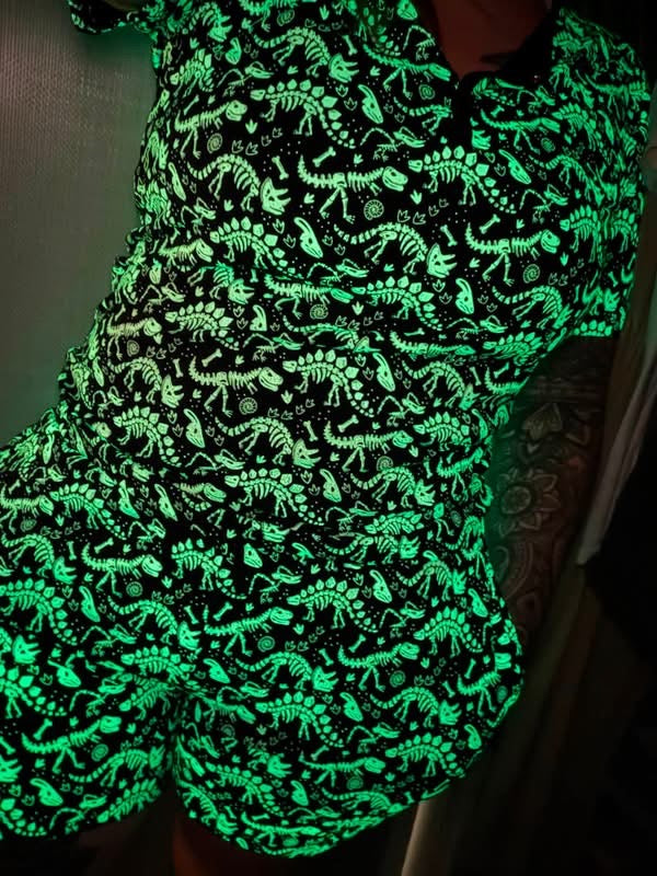 Prehistoric Glow Women’s Tee & Short Pj Set- Dino RTS