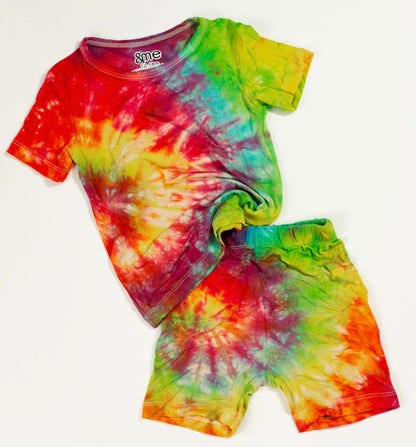 RTS- Rainbow baby tie dye 2 piece set 18/24