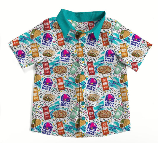 90s Taco Men’s Button up- Snacks RTS
