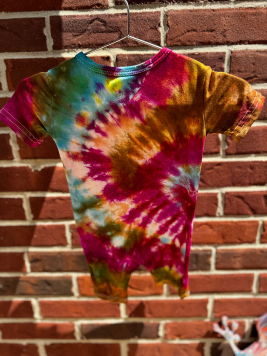 RTS- Boho baby tie dye shortie romper 6/12m