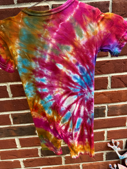 RTS- Boho baby tie dye shortie romper 18/24m