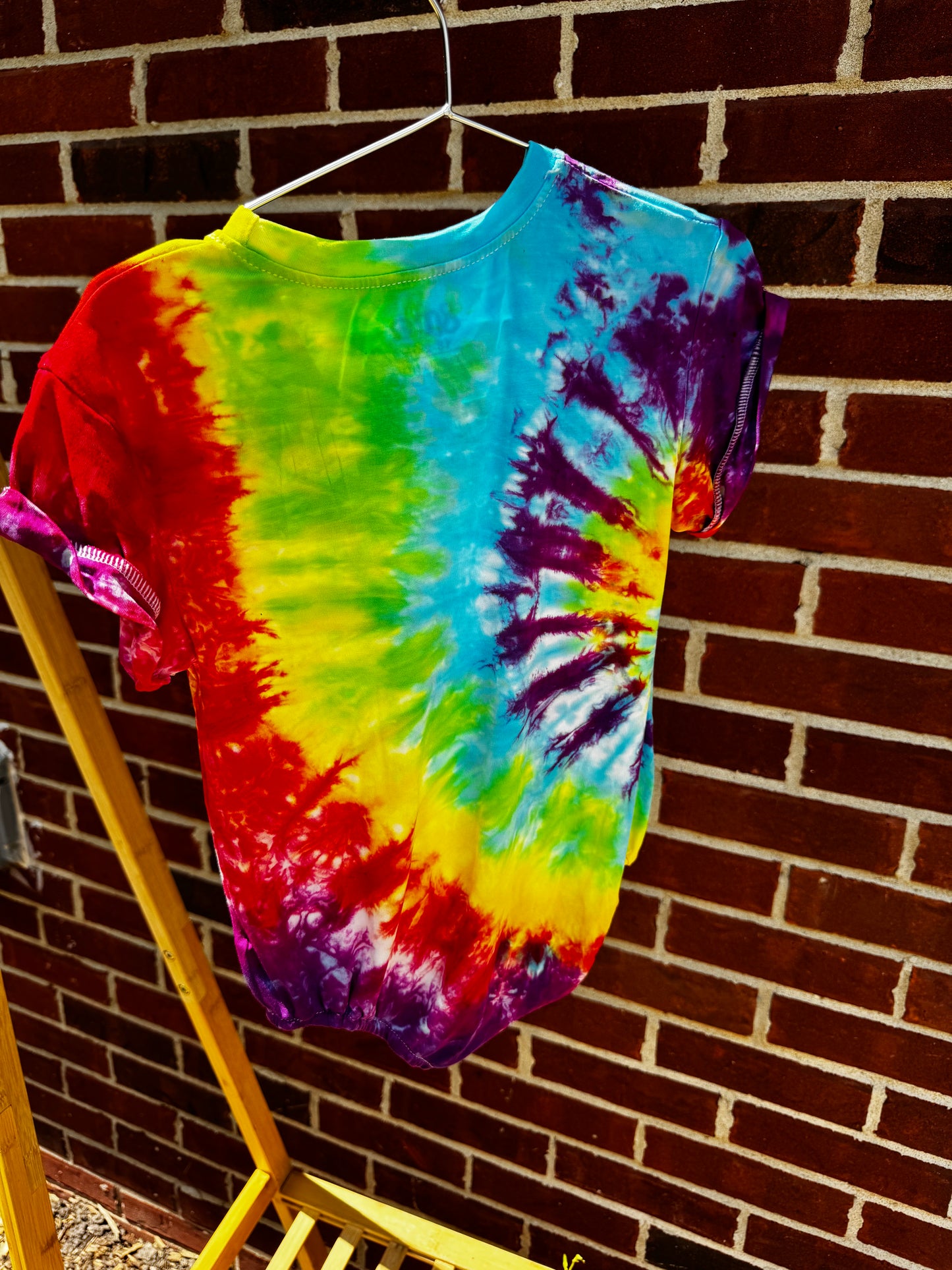 RTS- Rainbow baby tie dye bubble romper