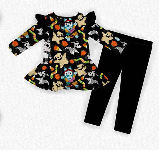 Spooky Pups Girls' Peplum/Legging Set- Halloween 26 Pre-Order