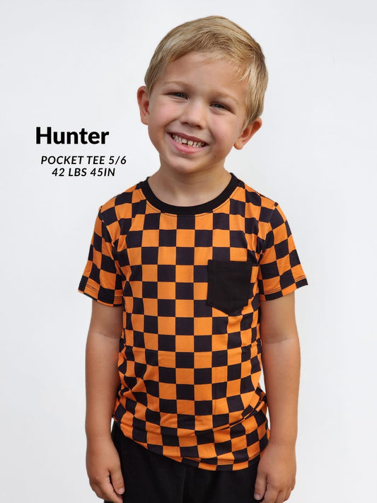 Haunted Grid Kids Pocket Tee- Halloween 26 RTS