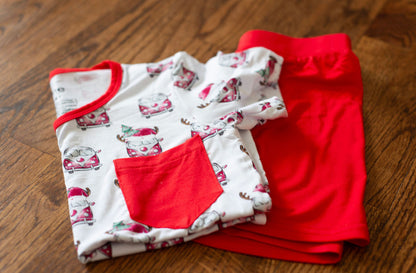 RTS- Christmas in July- slug bug red- tee/shorts set