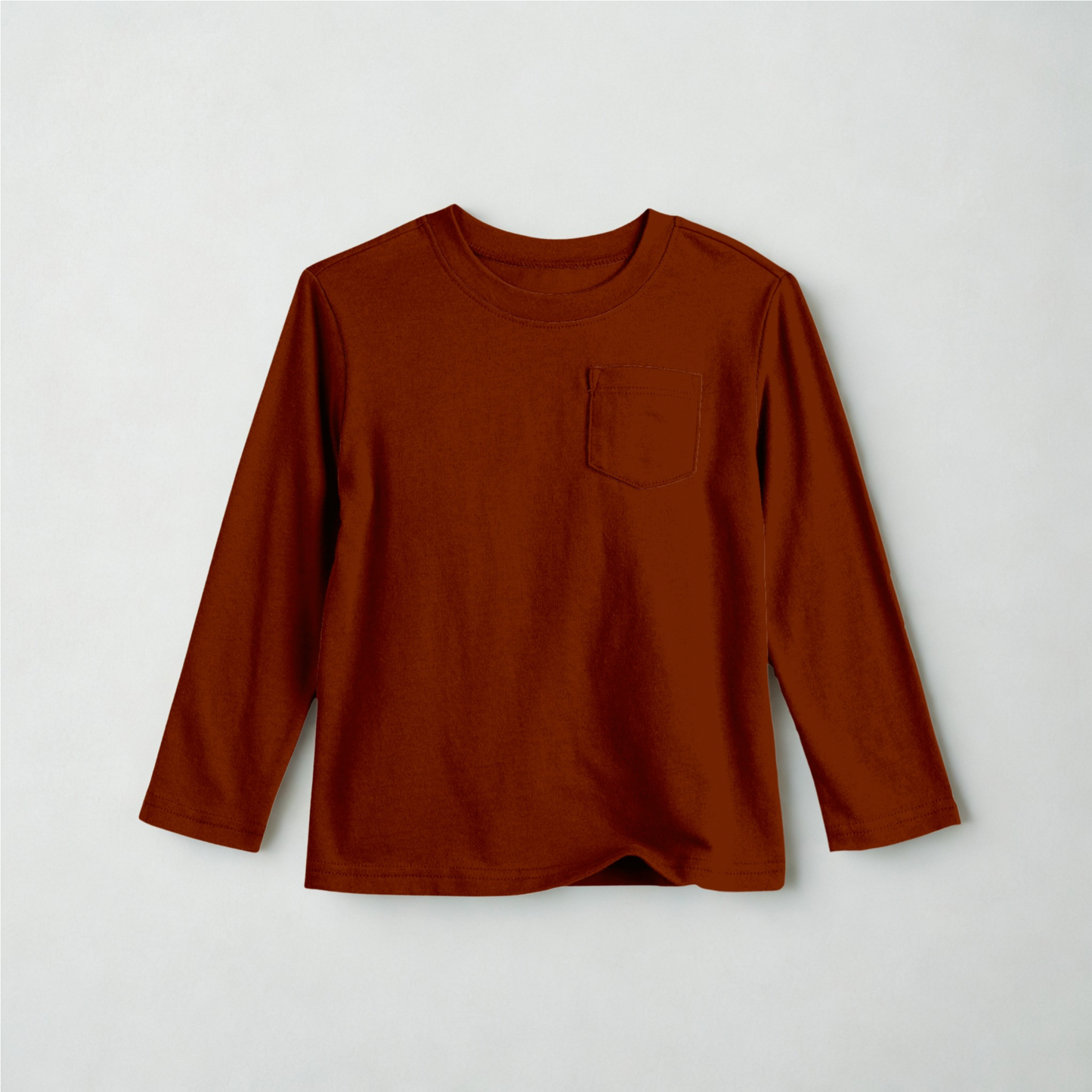 Solid Brown Long Sleeve Tee- Christmas 26 Pre-Order