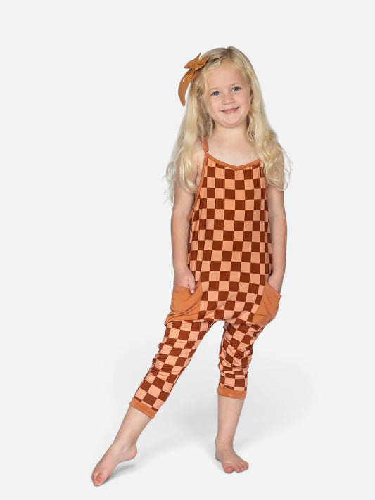 Apple Cider Checks Kids Romper- Autumn RTS