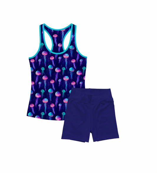 So Jelly Girl's Racerback Tank Biker Set - Technicolor Pre-Order