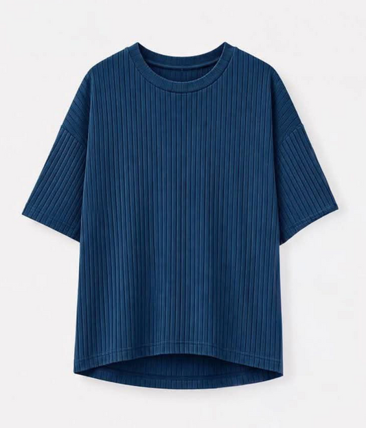 Azure Oversized Ribbed Tee - Fall Ribbed - Pre-Order