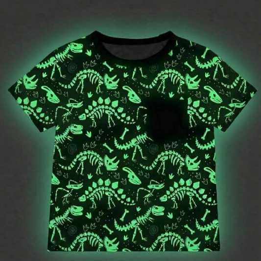 Prehistoric Glow Kids Pocket Tee- Dino Pre-Order