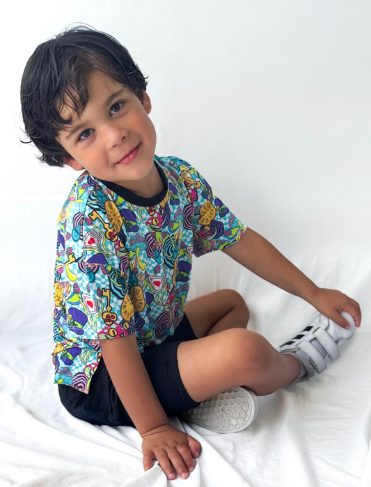 Trippy Alice Kids Boxy Tee and Short Set- RTS