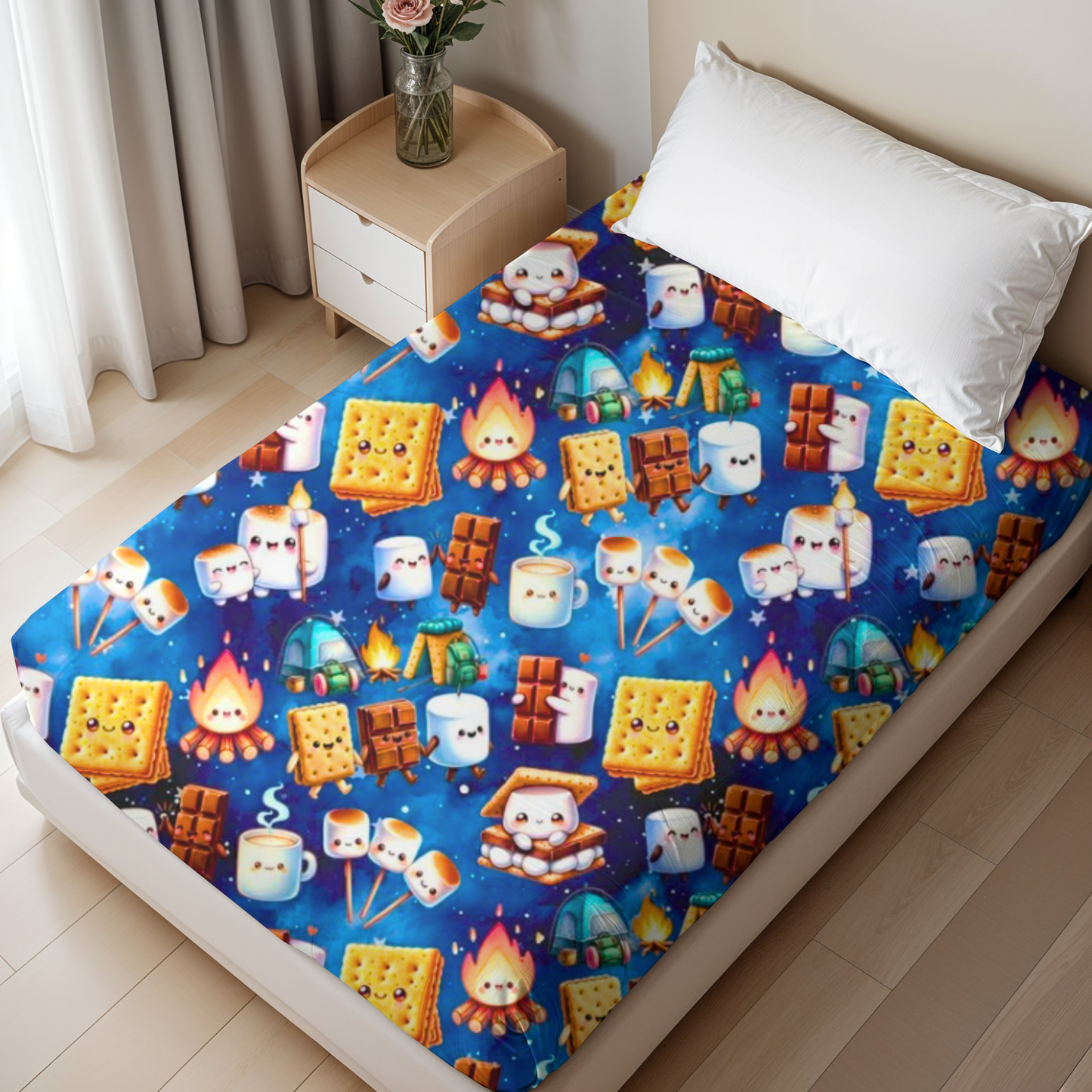 Campfire Treats Fitted Sheet - S'mores RTS