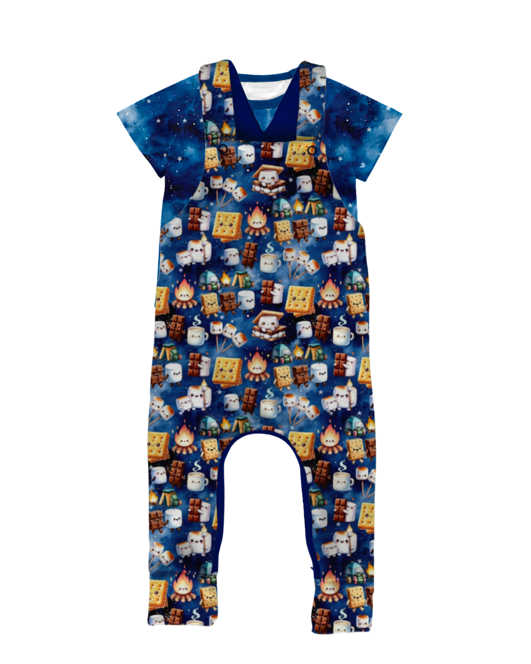 Campfire Treats Overalls with Galaxy Tee - S’mores RTS