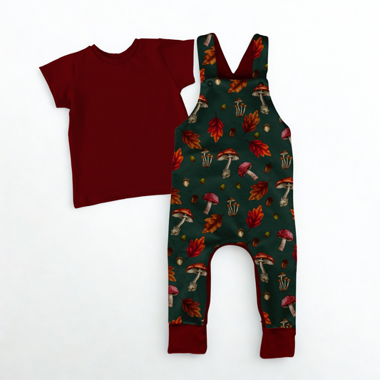 Evergreen Forest Kids Overalls w/ Tee- Autumn Pre-Order