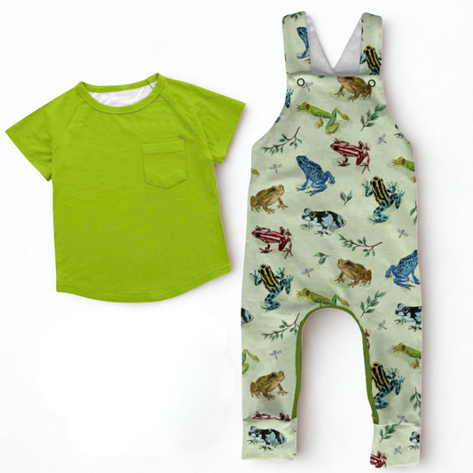 Get Froggy With It Overalls with Tee- RTS