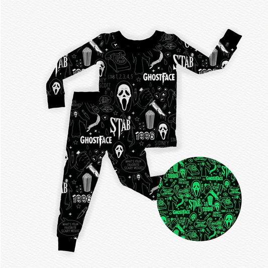 *Glows in the Dark” Who’s There? Long Sleeve/Pant Pj Set- Scream RTS