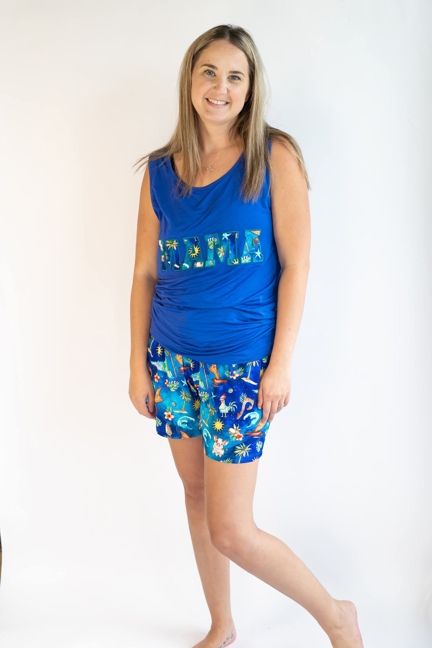 Voyager Mama Embroidered Tank Top- Royalty RTS