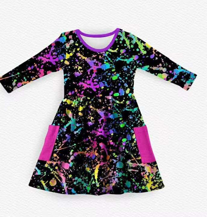 Colorful Chaos Long Sleeve Twirl- RTS