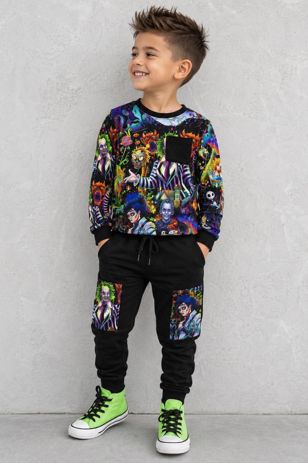 Welcome to the Weird Long Sleeve Tee Shirt w/ Cargo Jogger Set- LF Halloween Pre-Sale