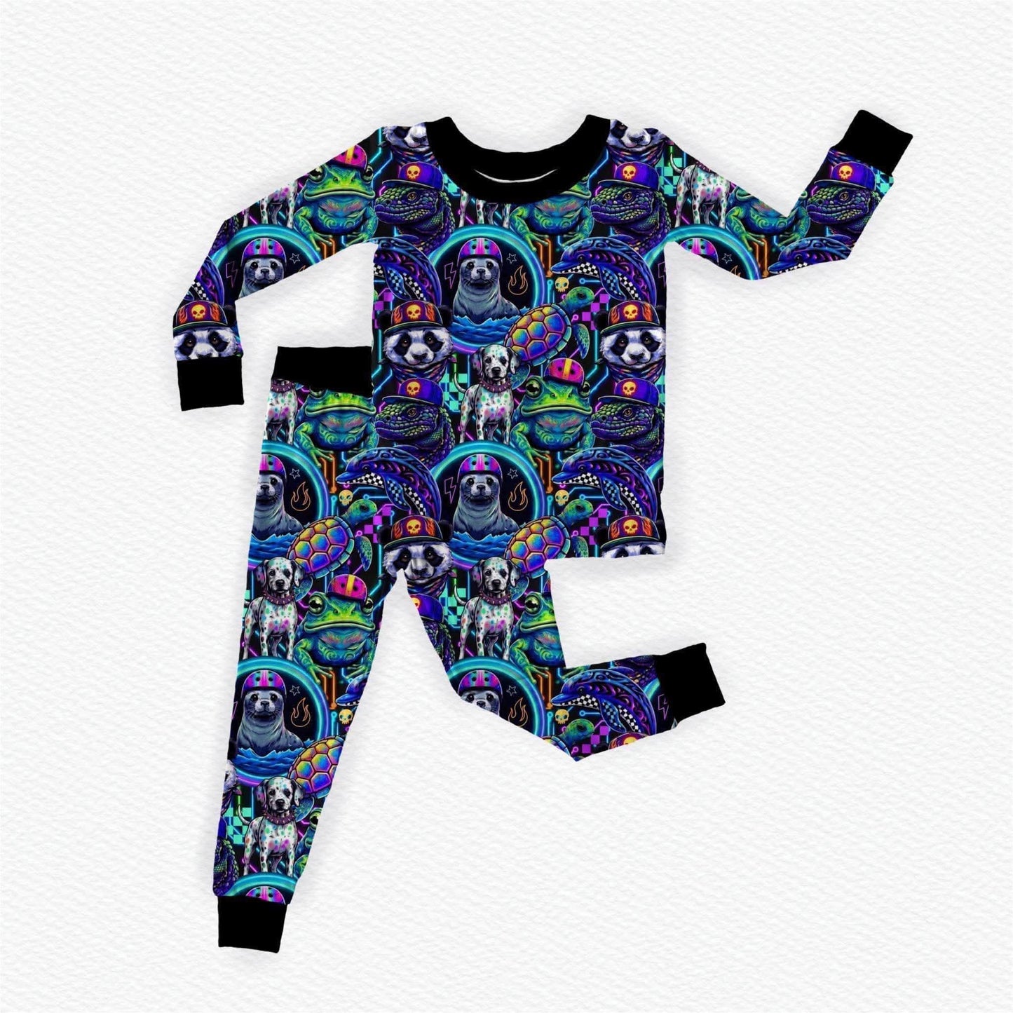 Wild Vibes Long Sleeve/Pant Pj Set- Neon Pre-Order