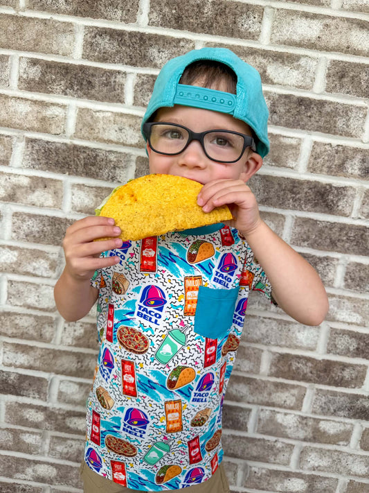 90s Taco Kids Pocket Tee- Snacks RTS