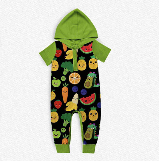 Groovy Fruit Hooded Romper- Shows Pre-Order