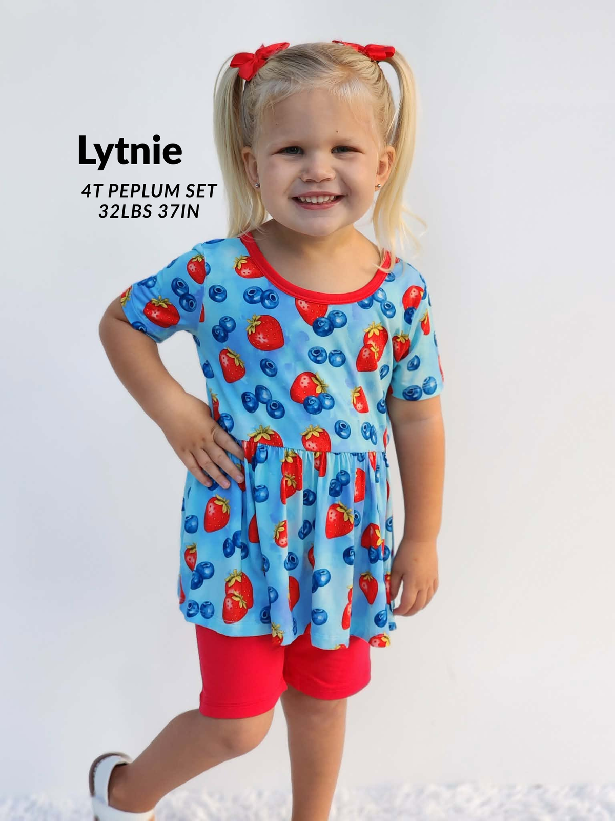 Summer Berry Peplum w/ Short Set- RTS