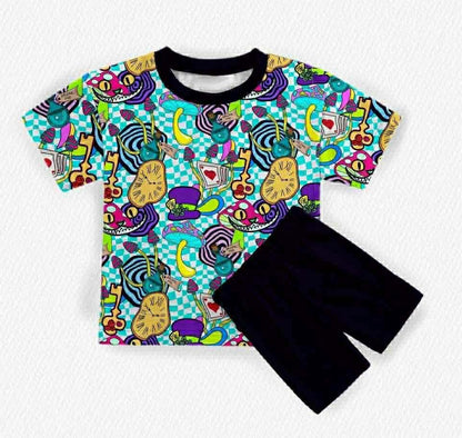 Trippy Alice Women’s Oversized Tee & Biker Short Set- RTS