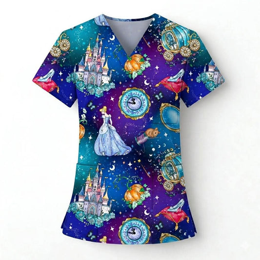 Glass Slipper Women’s Scrub Top- Royalty Pre-Order
