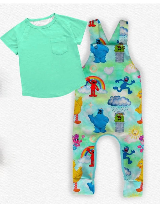 Neighborhood Friends Kids Overalls w/ Tee- Street Friends Pre-Order