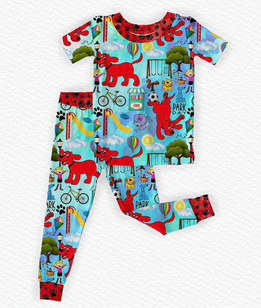 Park Days Short Sleeve/Pant Pj Set- LF Dog RTS