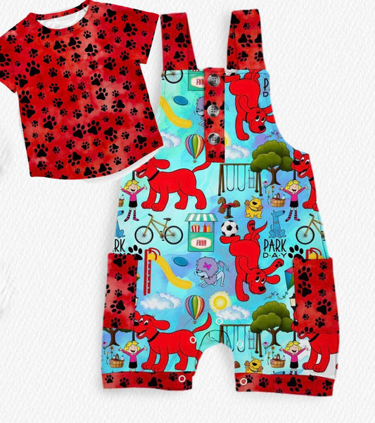 Park Days Short Overalls w/ Tee- LF Dog RTS