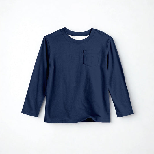 Solid Blue Long Sleeve Tee- Christmas 26 Pre-Order